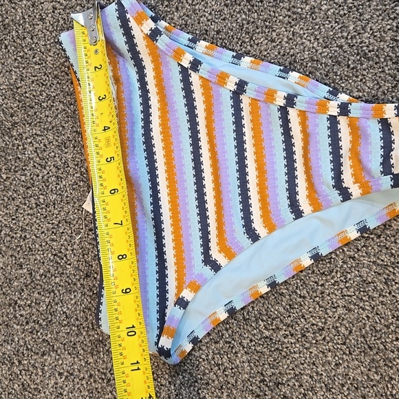NWOT L Space Women Over The Moon Frenchi Striped High-Waisted Bikini Bottom Sz S - Picture 3 of 9